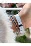 Retro White Color, 24 Months Warranty, Waterproof, Leather Strap Women's Wristwatch+Bracelet - 6
