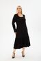 PLUS SIZE BELOW KNEE SQUARE COLLAR LONG SLEEVE VISCOSE COMBED STYLISH DESIGN COMFORTABLE DRESS - 5