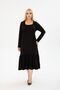 PLUS SIZE BELOW KNEE SQUARE COLLAR LONG SLEEVE VISCOSE COMBED STYLISH DESIGN COMFORTABLE DRESS - 4