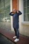 Hijab Tracksuit Set with Striped Sleeves - 5