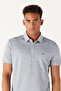 Men's Navy Blue-white Easy-Iron Slim Fit Narrow Cut Polo Neck Short Sleeve Jacquard T-Shirt - 3