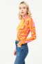 Women's Orange Cream Patterned Turtleneck Body - 4