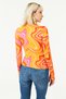 Women's Orange Cream Patterned Turtleneck Body - 5