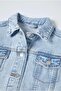 Unisex Model Antique Jeans / Denim Jeans Jacket with Ripped Detail - 3
