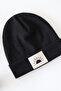 Ribbed Black Beret with Sun Label - 5