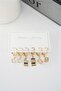 Women's Zircon Stone Dangle Square Figure Clip-on Earring Set of 6 - 3