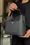 S5 Medium Size Jp Embossed Printed Lock Detailed 4 Compartment Women's Shoulder Bag 4002 Black - 3