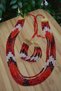 Red Black and White Colored Necklace Earrings Women's Set Suit Czech Crystal