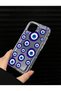 iPhone 14 Compatible Evil Eye Bead Patterned Silicone Case - 2