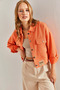 Women's Orange Double Pocket Gabardine Jacket 40941010 - 6