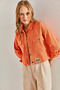 Women's Orange Double Pocket Gabardine Jacket 40941010 - 4