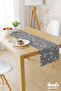 Gray Tree Branches Pattern Printed Suede Runner Tablecloth