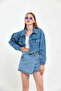 Women's Tasseled Crop Jean Jeans Denim Jacket