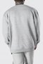 Gray Brooklyn Printed Oversize Crew Neck Sweatshirt with Fleece Inside - 2