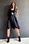 ONE KNEE BALLERINE COLLAR JARSE DUMP DRESS - 4