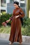 Liyan Belted Leather Dress 590 - Tan - 3