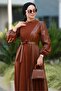 Liyan Belted Leather Dress 590 - Tan - 2