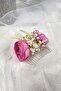 Pink Cotton Grass Cipso and Artificial Flower Scalloped Hair Clip Accessory for the Most Beautiful Brides – Crown – Crown