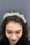 White Pearl and Crystal Puffer Model Hair Accessory for the Most Beautiful Brides – Crown, Crystal Stone, Stylish Fashion