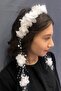 Artificial Flower White Tulle Laser Flower Crown – Special Design, Accessory, Quality Production, Eye-Catching Style