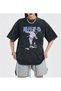 Washed Anime Girl & Cat Oversize Vintage T-shirt - 4