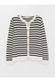 Crew Neck Striped Long Sleeve Women's Knitwear Cardigan - 6