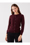 Long Sleeve Crew Neck Patterned Women's Knitwear Cardigan - 2