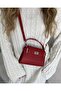 Red Lock-Top Shoulder Bag - 3
