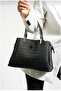 Women's Black Hand and Shoulder Bag-4099 - 4