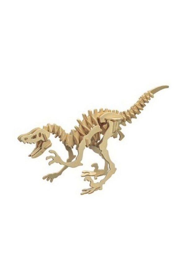 TAYFUN-Wooden 3D Dinosaur Velociraptor Model Puzzle 1