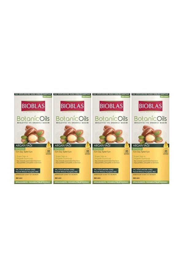 Bioblas-Shampoo 360ml Argan Oil Extract Argan Shampoo 4 Pieces 1