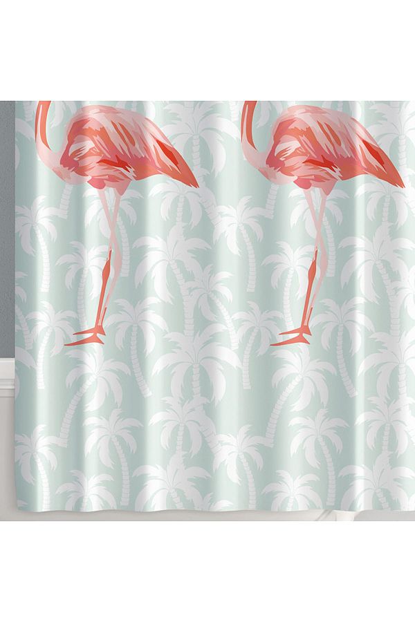PRADO-Flamingos Bathroom Curtain, Shower Curtain 180x200cm BPFLAMINGOS-180X200 1