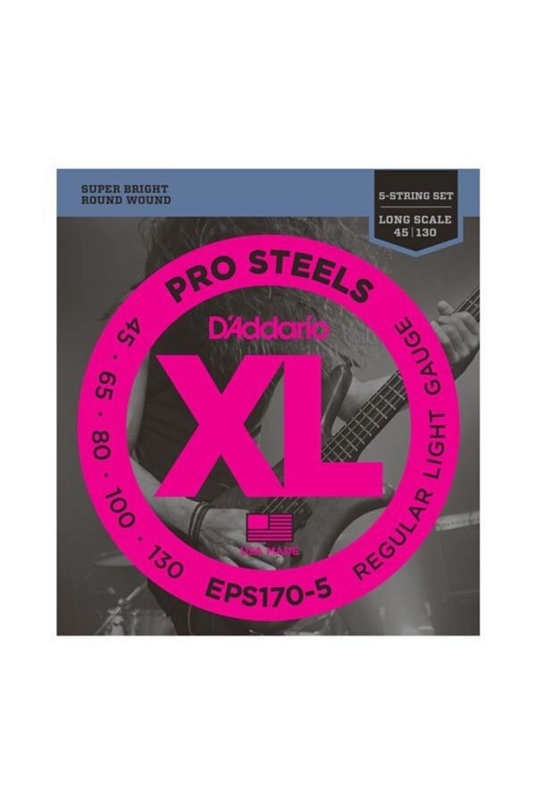 Daddario-Eps170-5 Bass String Set Prosteel 45-130 5 Strings 1