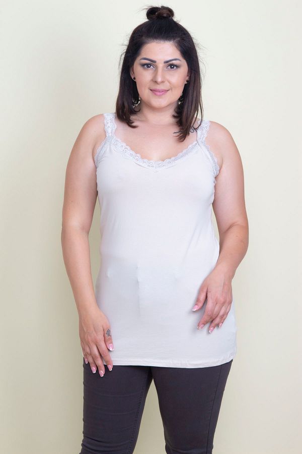 Şans-Damen-Bluse in Übergröße mit Steinspitze und detailliertem Detail 65n17522 1