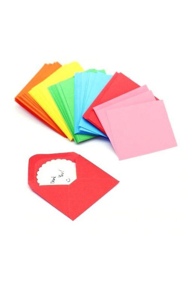Hobialem-Colorful Envelope, 100 Pieces, Colorful Mini Envelopes, 7x10 Cm, Mixed Colors, Mini Envelope 1