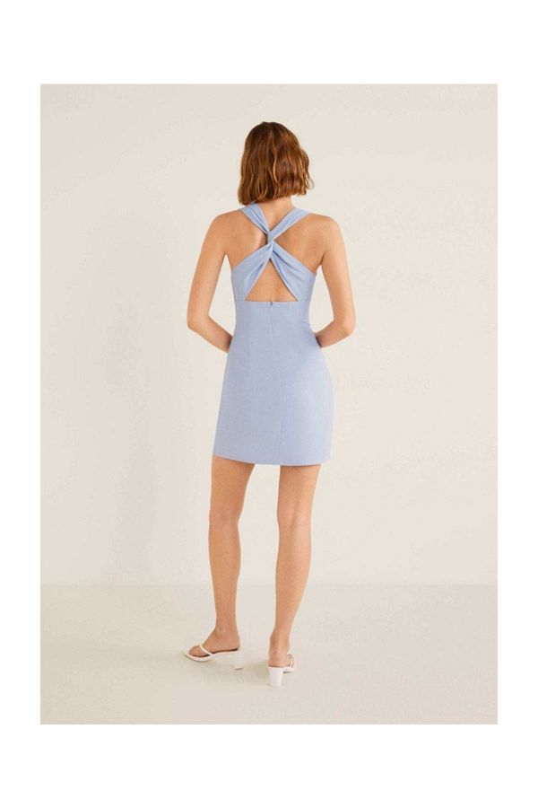 Mango wrap back dress clearance