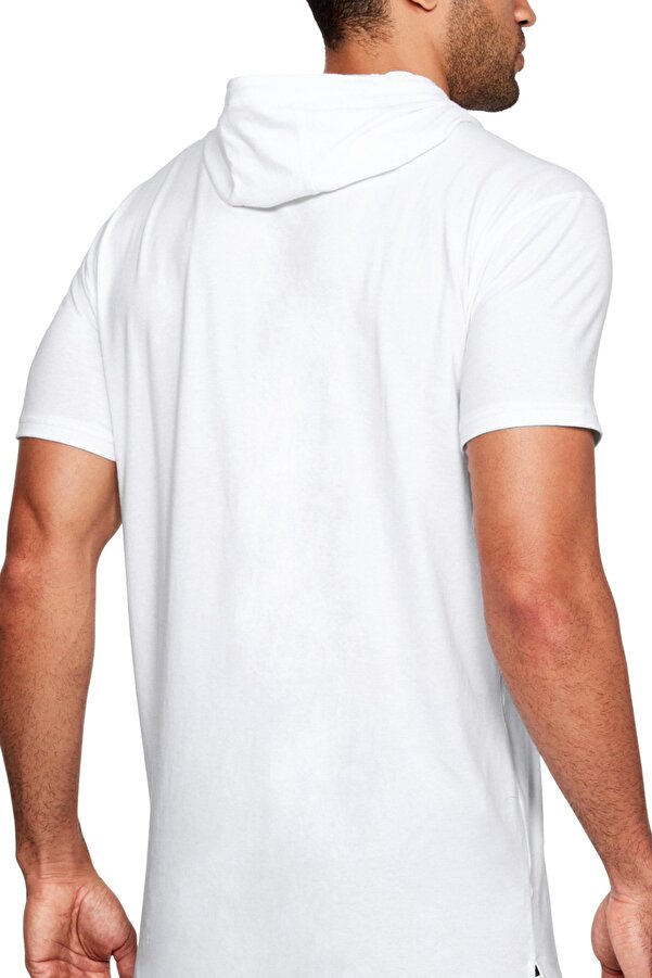 ROCKANDROLL Plain, Unprinted Basic White Hooded Short Sleeve Men's