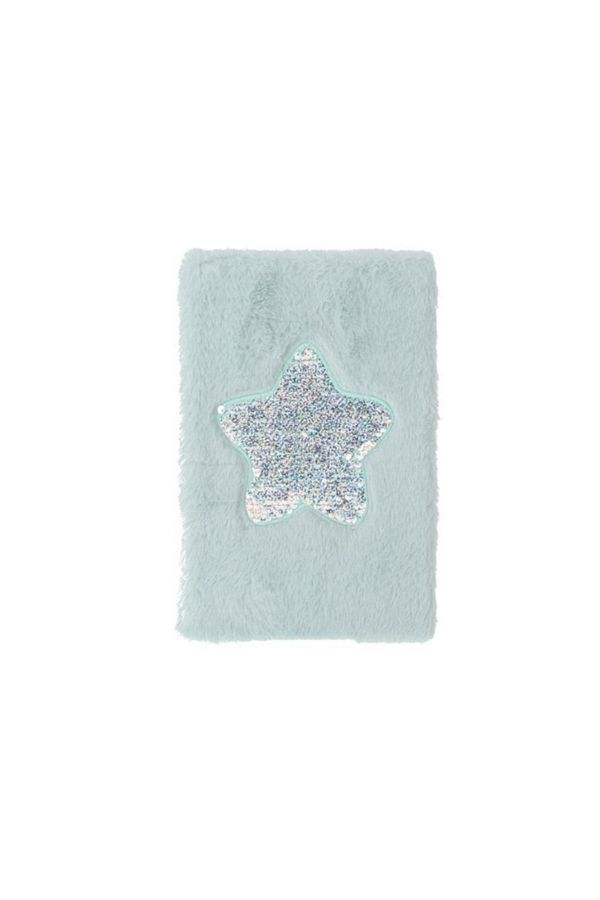 Syloon-Pyrus A5 Star Patterned Plush Lined Notebook 1
