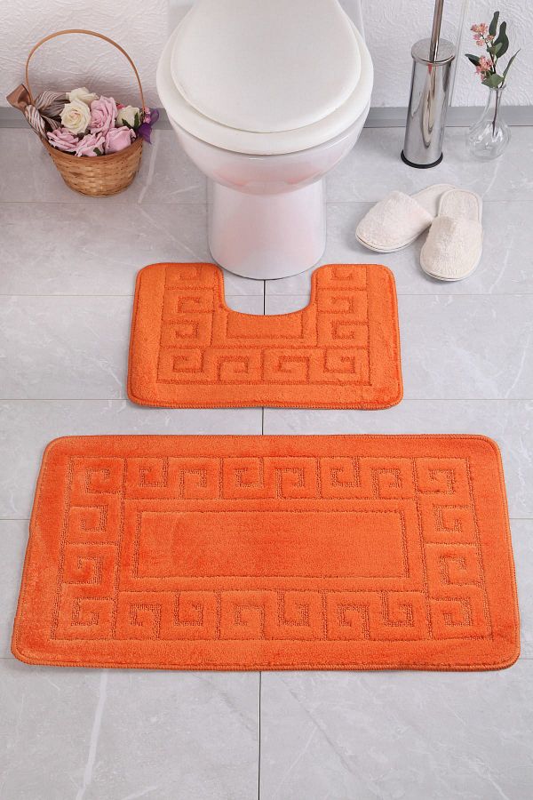 Confetti-Ethnic 60X100 50X60 cm Bq Orange Bath Rug 1