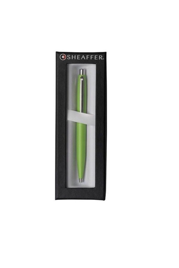 Sheaffer-Vfm Ballpoint Pen Bright Green Body Nickel Clip Eol 1