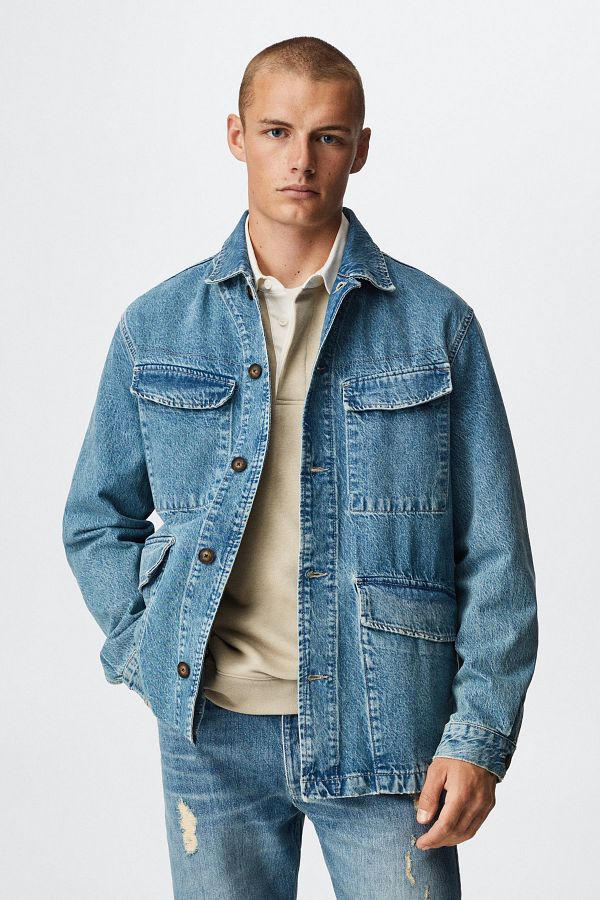 MANGO Man Jacket Blue Regular fit Trendyol