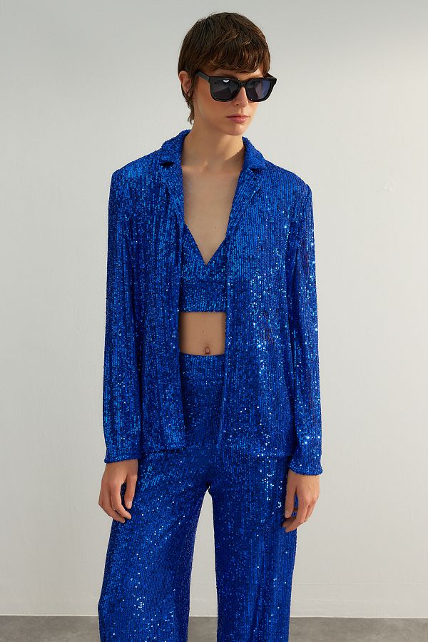 Trendyol Collection Saks Glitter Sequin Sequin Jacket TPRAW24CE00014 Trendyol
