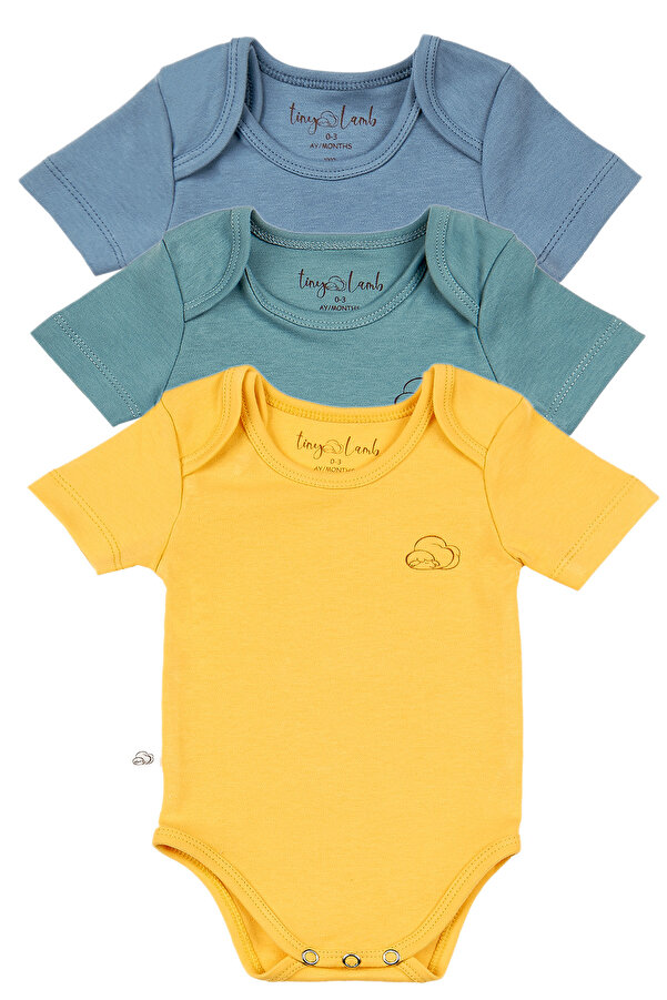 tinylamb Rovigo 3 Parça Bebek Kısa Kollu Pamuk Bodysuit Takımı Yenidoğan Ve Çocuk Hediye Seti %100 Pamuk