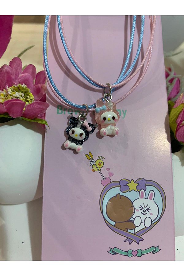 Y MODA New Model 2 Piece My Melody Kuromi Best Friends Necklace Gift Couple Necklace Trendyol