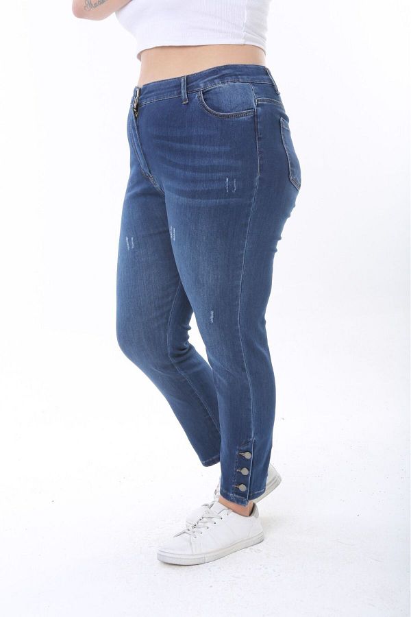 Era Lisa-LYCRA ANKLE LENGTH PLUS SIZE JEANS WITH FRONT LASER BUTTONS 1