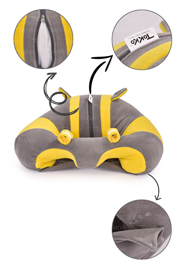 TOKKO Fiber Filling Baby Sitting Cushion - Non-Tipping Baby Seat