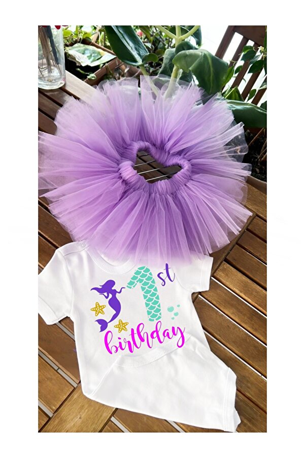 bba new trend DENİZ KIZI YAŞ TÜTÜ ETEK,1 YAŞ KIZ BEBEK BADİ,BİRİNCİ DOĞUM GÜNÜ TÜTÜ, SETİ HAYAL TÜLDEN LİLA