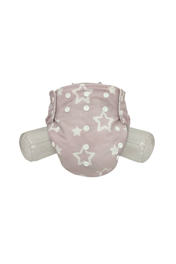 BEZHANE Baby Çıt Çıtlı Yıkanabilir Bebek Bezi Pembe Beyaz Yıldızlı NO:2 (8kg-18kg)