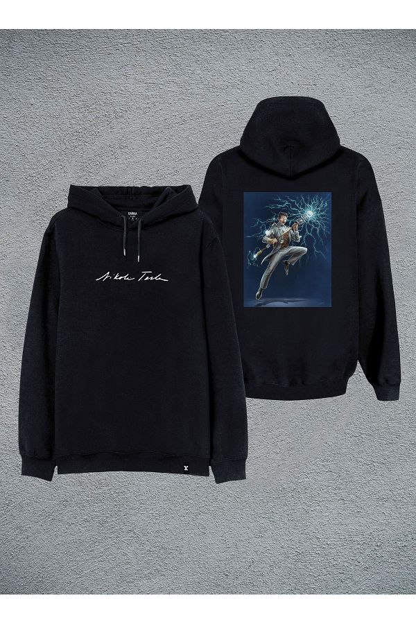 Darkia Nikola Tesla Special Design Printed Unisex Hooded Double Sided Sweatshirt Hoodie Trendyol