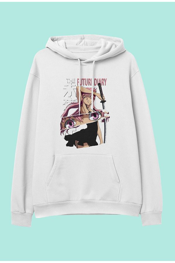 Corvo Oversize Future diary Yuno Gasai anime character print hooded sweatshirt hoodie Trendyol